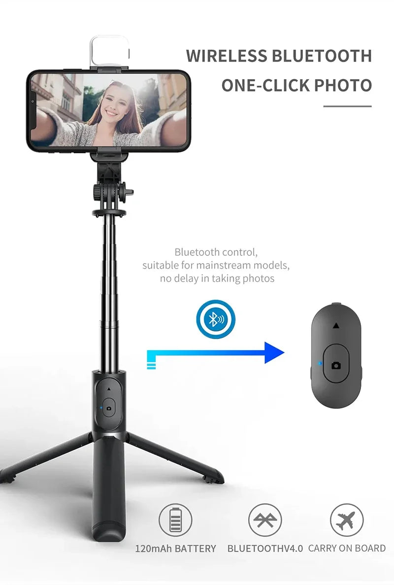 Xiaomi Mijia Selfie Stick 1045mm Wireless Bluetooth LED Fill Light Extended Tripod With Remote Shutter For Android IOS Cellphone