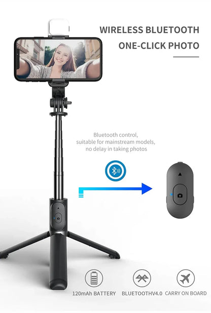 Xiaomi Mijia Selfie Stick 1045mm Wireless Bluetooth LED Fill Light Extended Tripod With Remote Shutter For Android IOS Cellphone