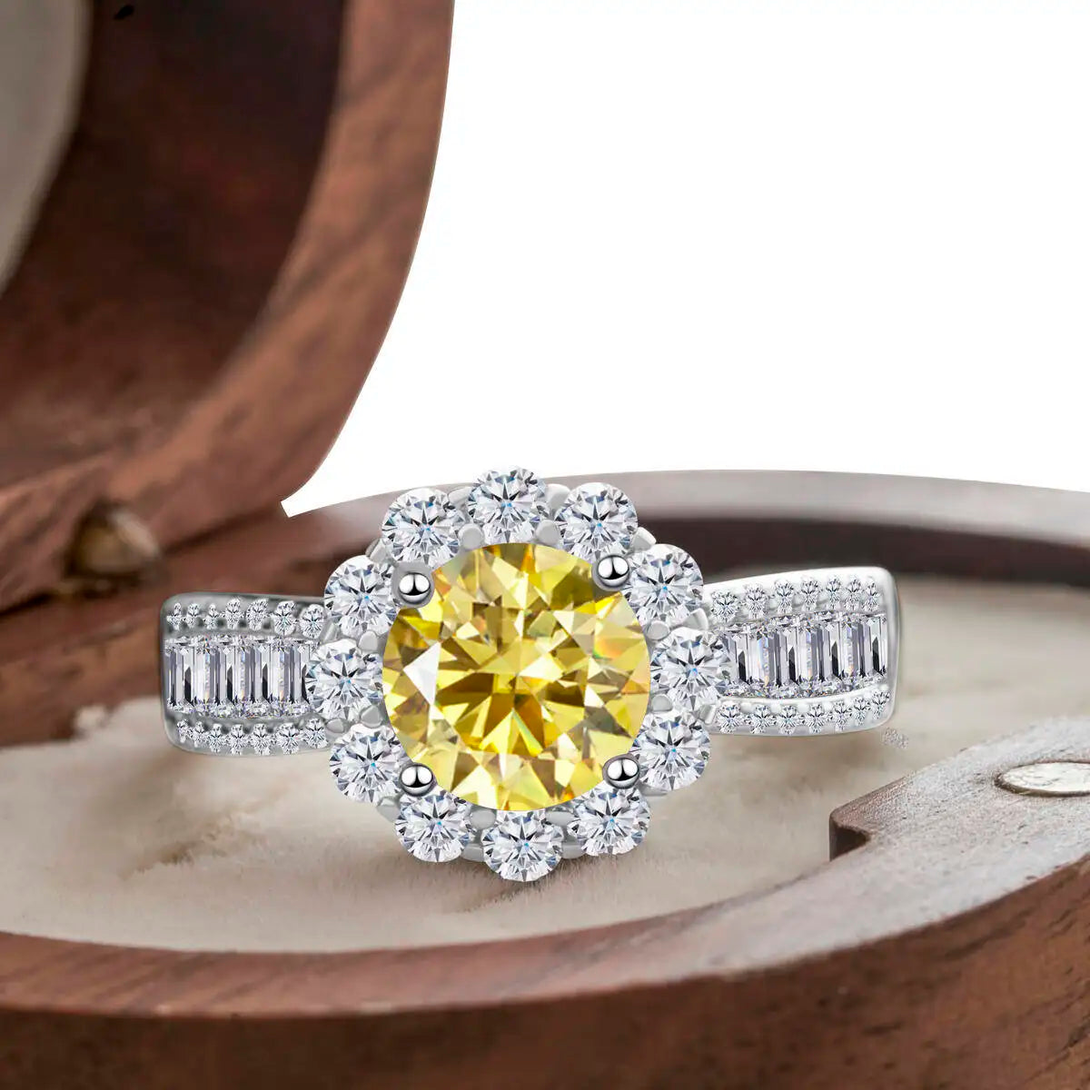 2 Carat Moissanite Ring D Color With Certificate 925 Sterling Silver Butterfly Flower Fairy Ring Engagement Gift Luxury Jewelry
