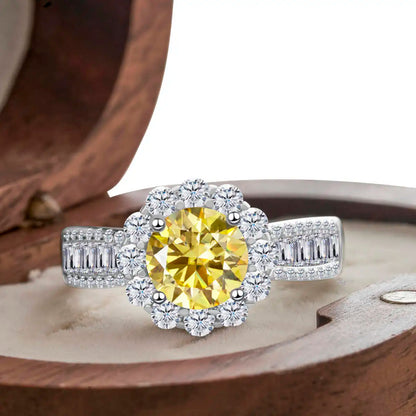 2 Carat Moissanite Ring D Color With Certificate 925 Sterling Silver Butterfly Flower Fairy Ring Engagement Gift Luxury Jewelry