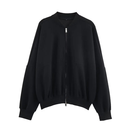 HH Women Casual Solid Coat Flared Pants Suits Long Sleeve Zipper Bomber Jackets 2025 New Fashion Lady Chic Outfit 2 Piece Set