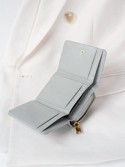 1pc Ladies' Short Wallet Suitable For Work & Business ID Card Credit Card For Christmas Gift For Young Girls Women White-Collar