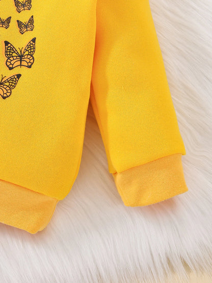 2Pcs Winter Sets For Baby Girls Flowers Print Long Sleeve Hooded Top And Long Pants Infant Newborn  Outfits 0-24M