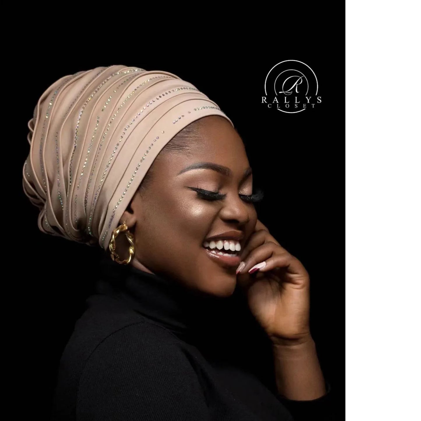 2024 New Rhinestones Women's Pleated Turban Cap Candy Color African Hat Nigeria Geles Muslim Headscarf Bonnet Ladies Head Wraps