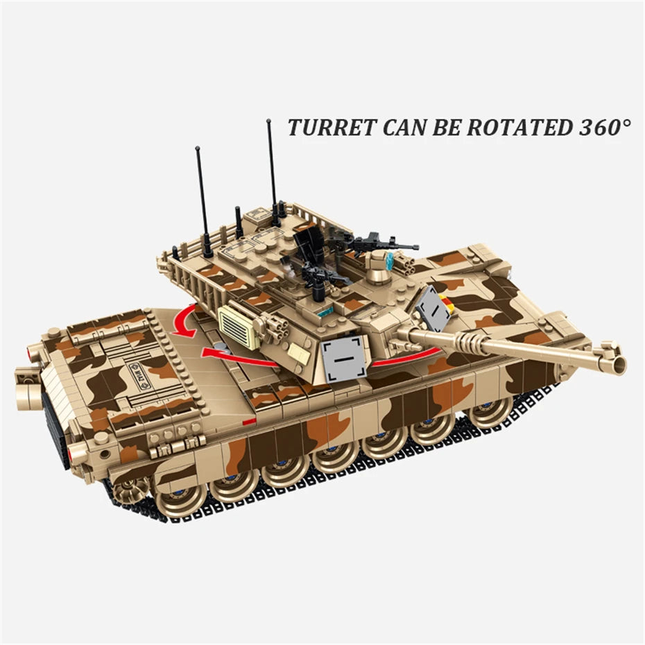 WW2 Military Leopard 2A4 Battle Tank Series Building Blocks Brick Model MOC Army Weapon Boy Set Kid Toy Childrens Christmas Gift