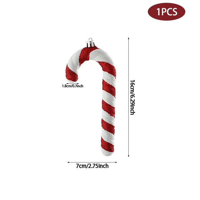 Christmas Decoration Red Christmas Candy Canes Christmas Tree Hanging Pendants Xmas New Year Home Decorations Kids Toys Navidad