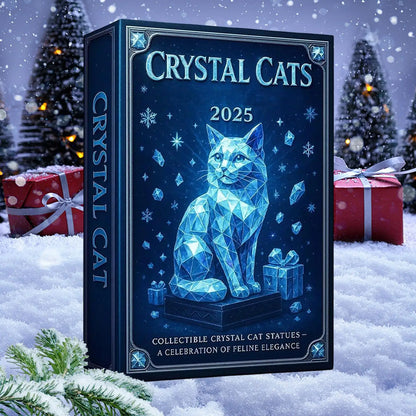 Cat Christmas Countdown 24 Days Christmas Advent Calendar 2D Acrylic Cat Collectible Figurine for Xmas Tree Decor Kids Gifts