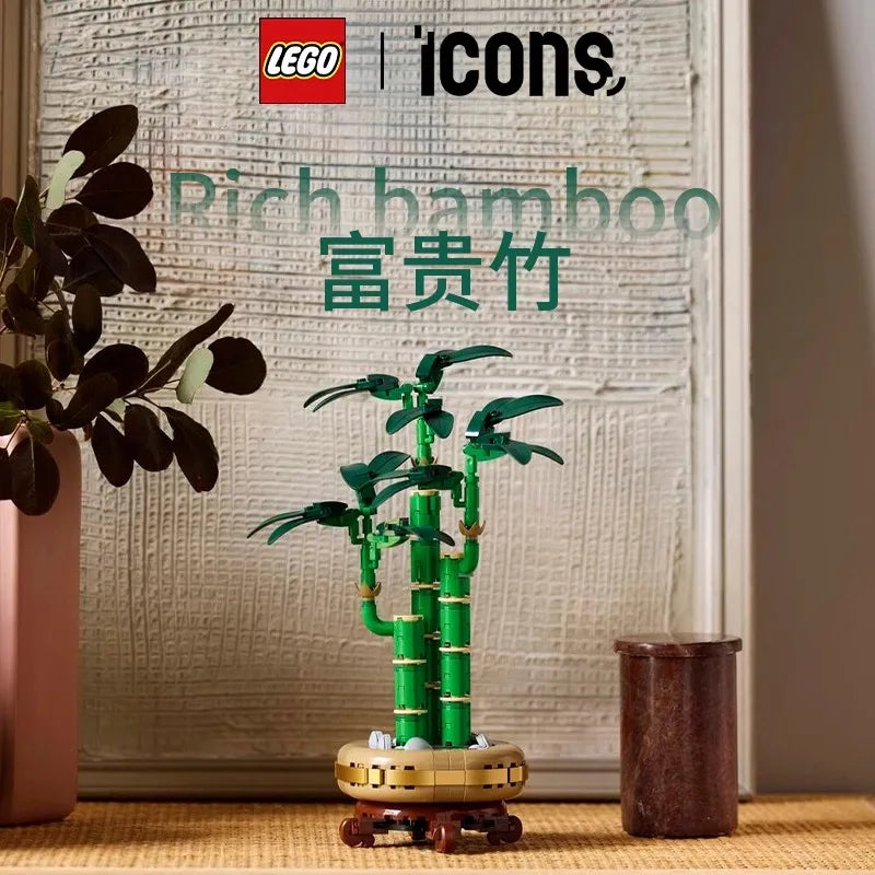 Lego 10344 Rich Bamboo Assembled Ornaments for Boys and Girls Adults New Chinese Style Creative Potted Building Blocks Toy Gift