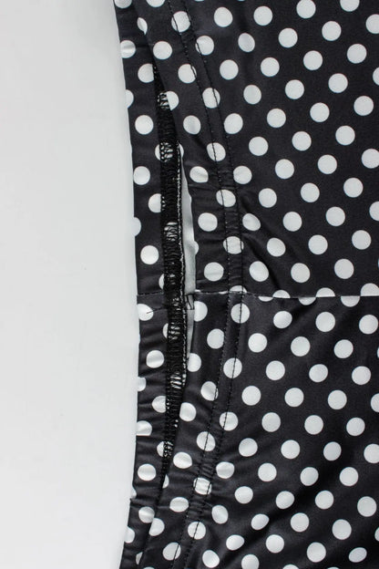 Weird Puss Polka Dot Print Women 2 Piece Set Halter Tank Tops+Bike Shorts Stretch Matching Streetwear Vacation Stretch Outfits