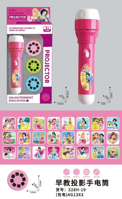 Disney Frozen Elsa kids Projection Flashlight Light-emitting Mickey 24Patterns Illuminated Projection Led Party Decor kids toy