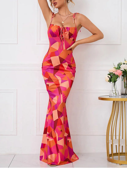 Josiaoprah Sexy V-Neck long maxi dress Elegant vintage floral printed party dress Spring summer holiday style dresses vestido