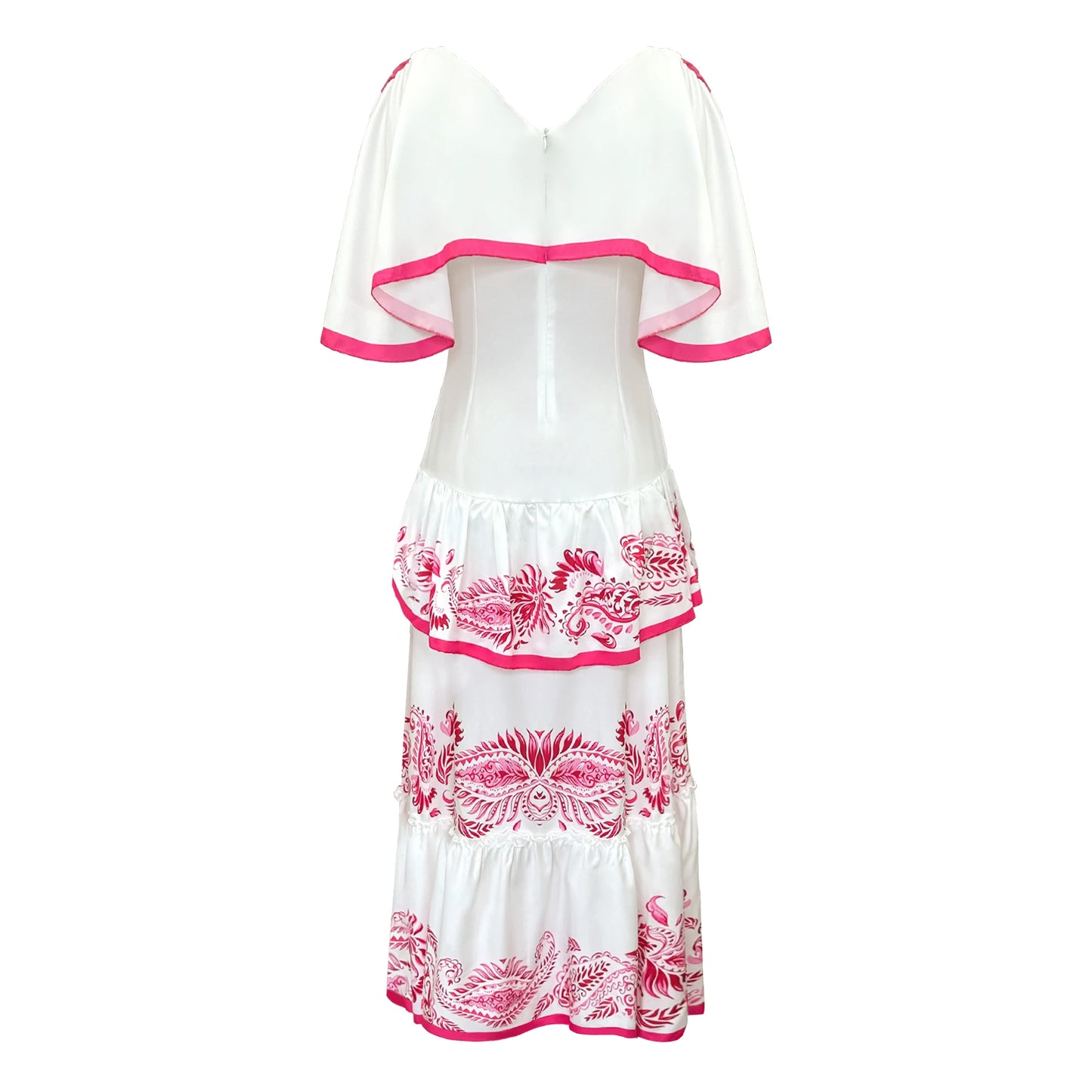 New Shadow Cap Midi Dresses Women Cloak Sleeves Dress V Neck Halter Boho Summer Party Evening Female Vestidos Robe Summer