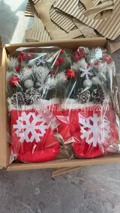 Christmas crutches, candies, lollipops, elderly people's gloves, hats, small ornaments, decorations, decorations, props