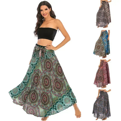 Sexy Summer Long Boho Bottom Women Skirt Vintage Casual Ropa Mujer Faldas Loose Fashion y2k Maxi Skirts Woman Clothing Saia Jupe