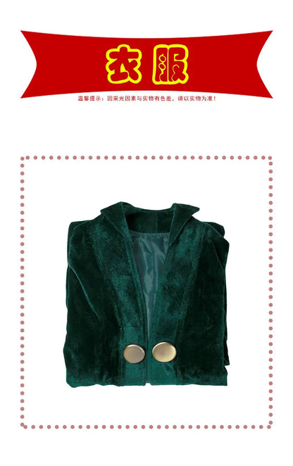 School of Witchcraft and Wizardry Professor Minerva McGonagall Cosplay Costume Dress Green Cloak Velvet Robe Halloween Costumes