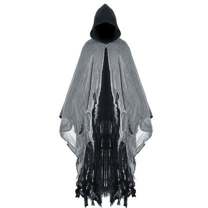 Ghost Dementors Cosplay Costume Unisex Gothic Horror Zombie Vampires Hooded Capes Day Of The Dead Party Props Cloaks