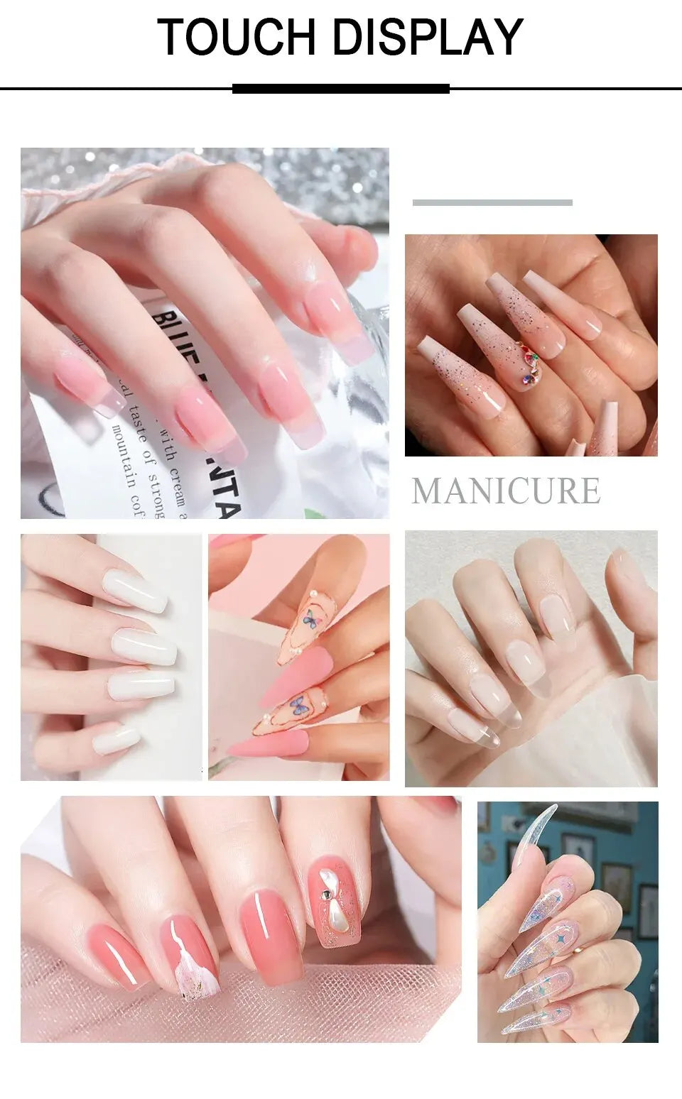 Nail Acrylic Powder and Liquid Monomer Nails Art Decoration For Manicure Set Kit Crystal Nail Glitter 3D Nail Tips Carving Tools