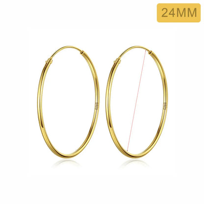 TrustDavis Real 925 Sterling Silver Earring Fashion Simple Korean Hoop Earrings For Women Charming Chic Party Fine Jewelry DD455