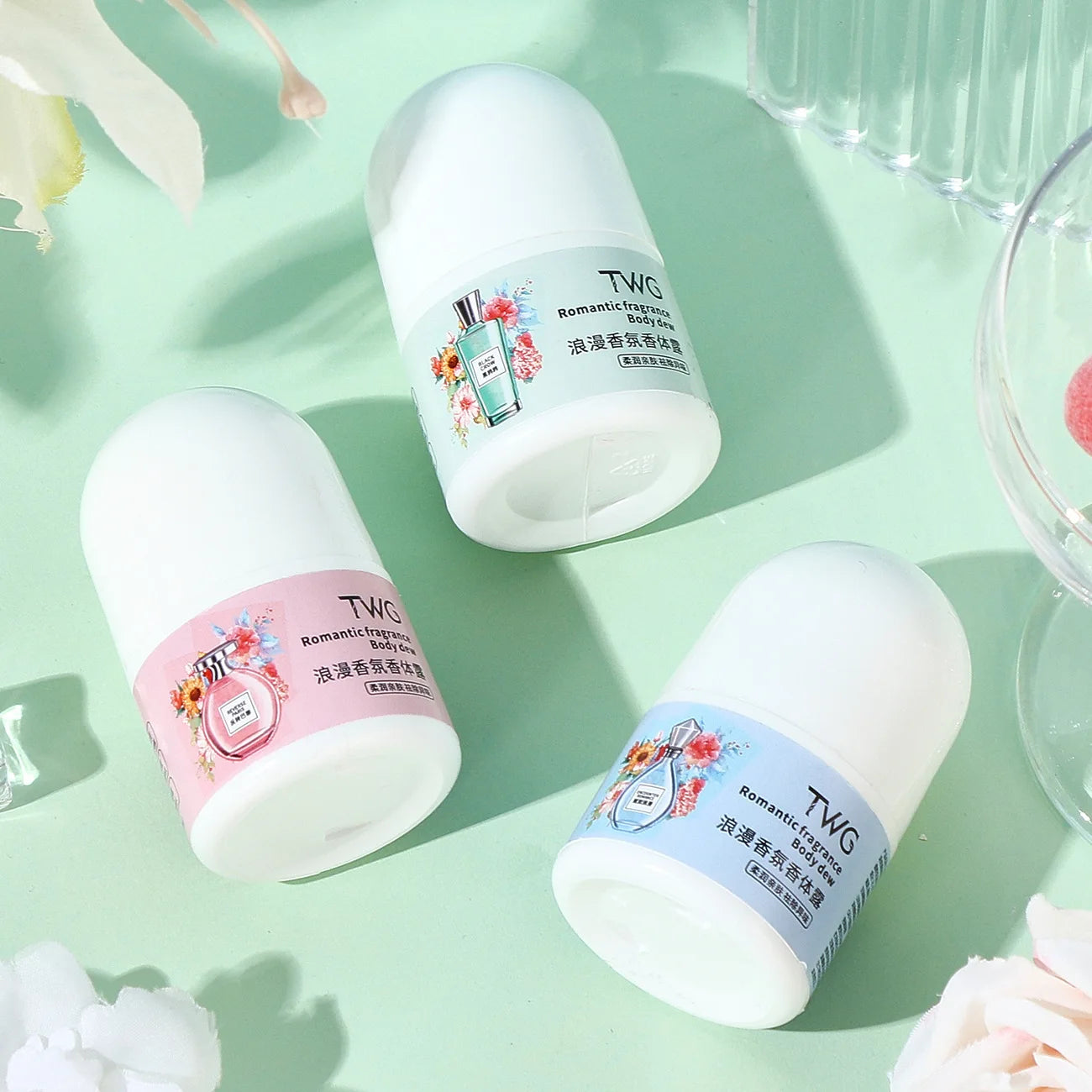 Romantic Fragrance Body Solid Perfume,Roll-on Antiperspirant Lotion,Woody,Floral Fruity Notes,Whole Body Fresh Lasting Fragrance