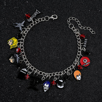 Japan Anime Death Note Bracelet Ryuk Yagami Light Charms Bracelet Hand Chain Enamel Pendant Jewelry Accessories for Fans Gifts