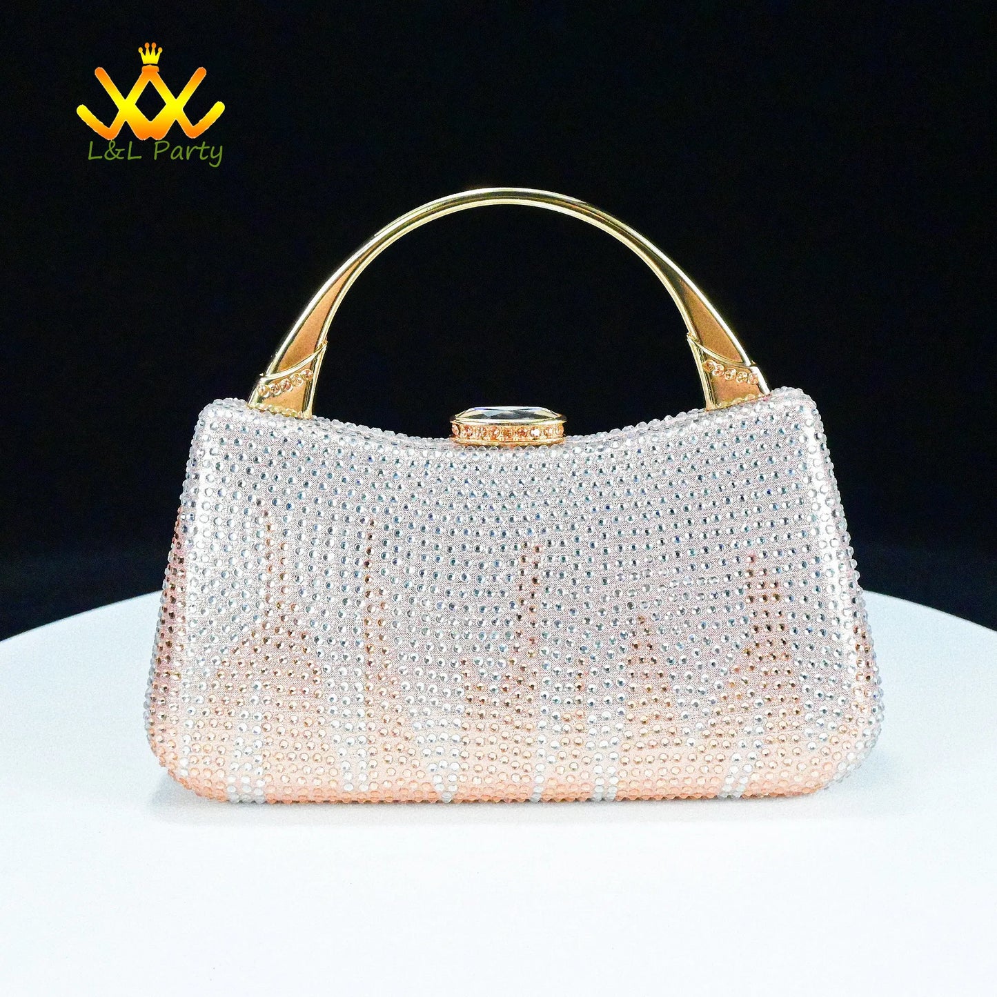 EtherealBe Gold Rhinestone Fashionable shoes and bag set
