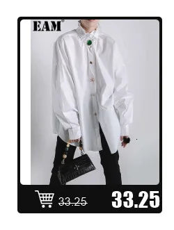 [EAM] Orange Big Size Casual Knitting Cardigan Sweater Lapel Long Sleeve Women New Fashion Tide Spring Autumn 2026 1DJ3315