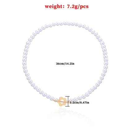 2022  Luxury OT Flower Buckle Crystal Glass Bead Chain Choker Necklace for Women Charm Fashion Jewelry  Gift