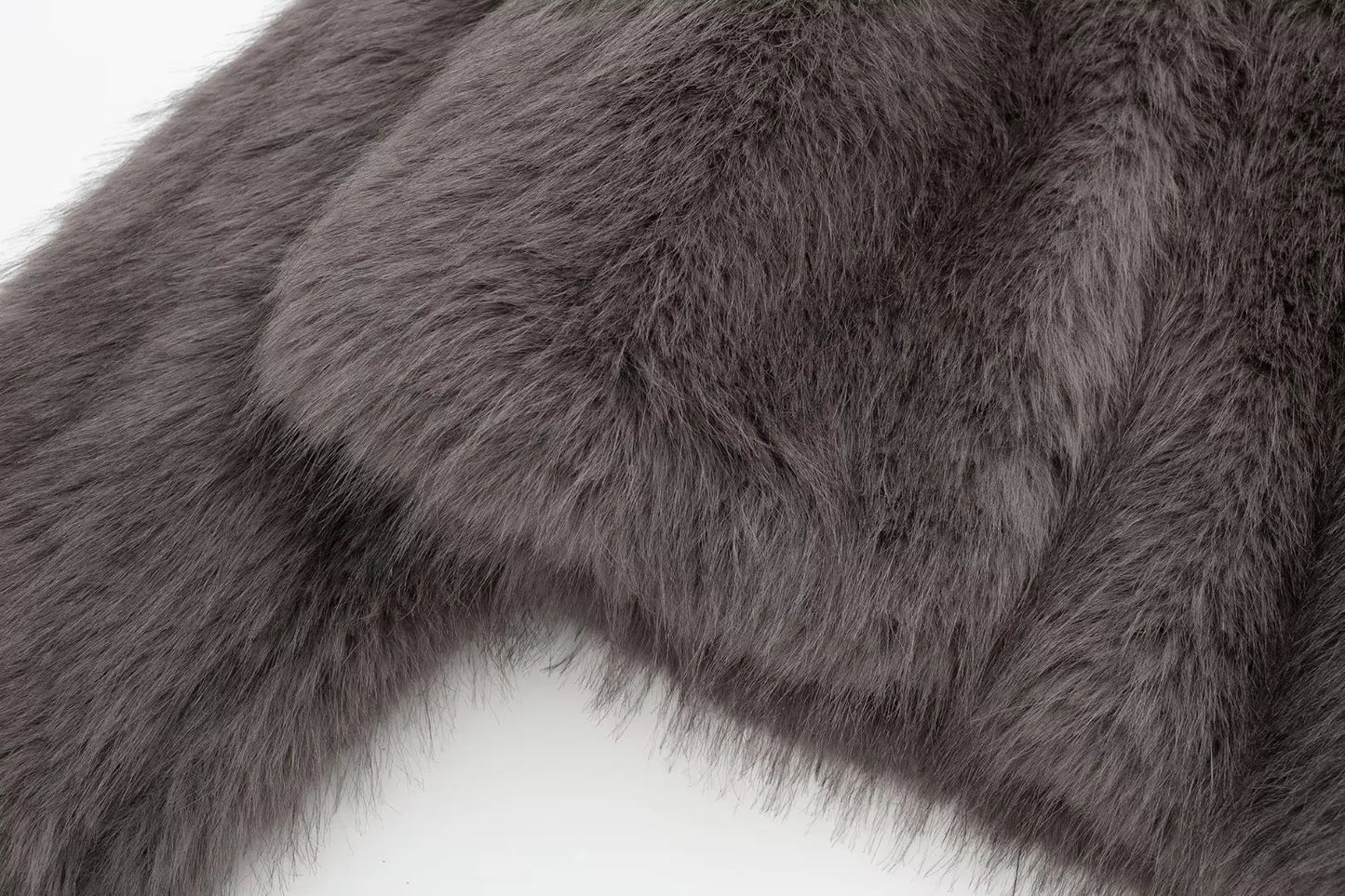HH Women Winter Fashion Artificial Fur Effect Short Jacket Coats Female O-Neck Vintage Long Sleeve Loose Warm Top Streetwear