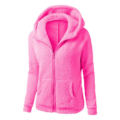 Plush Jacket Women Zip Up Hoodies Lightweight Fleece Lined Fall Winter Coats Comfy Warm Jackets Trendy Rain Jacket Coats