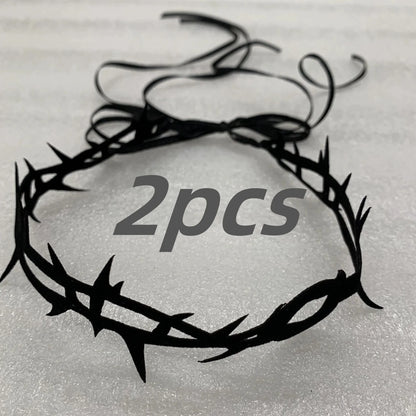 Black Lace Velvet Thorn Necklace For Women Gothic Punk Rock Choker Necklace Fashion Party Chokers Necklaces YK2 Jewelry Gifts