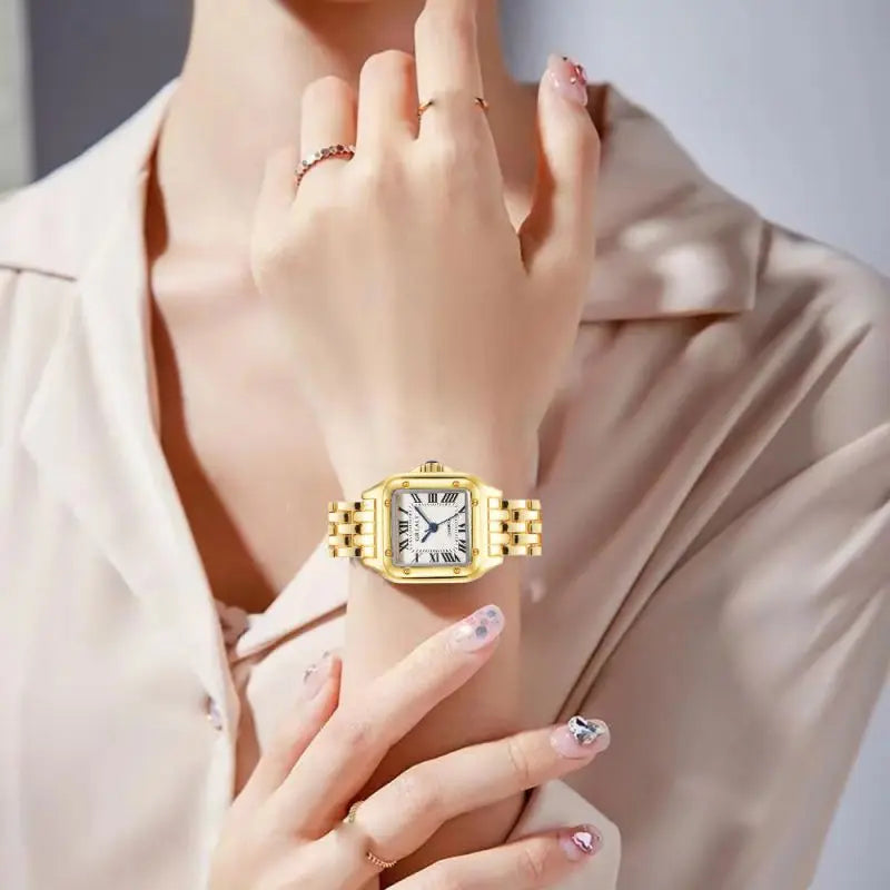 MAYZHISU Luxury Women's Watches Classic Brand Square Ladies Quartz Wristwatches Alloy Strap Business Female Clock Bracelet watch