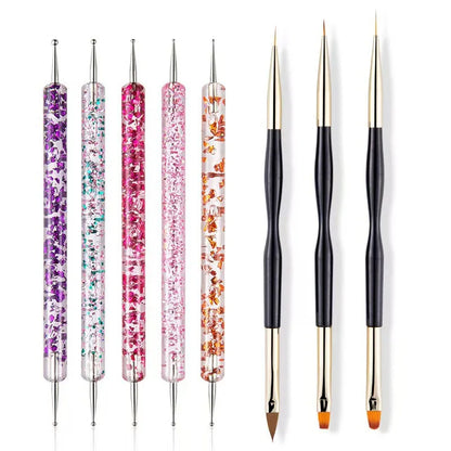 31-Piece UV Gel Nail Brush Set, UV Gel Nail Brushes, Including Dotting Brushes, Carving, Painting, and Gradient Brushes