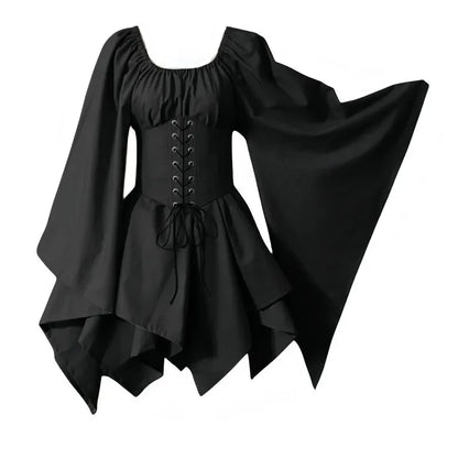 Medieval Costume Women Renaissance Medieval Dress Fairy Elf Traditional Irish Viking Costume Elf Ear for Halloween Party