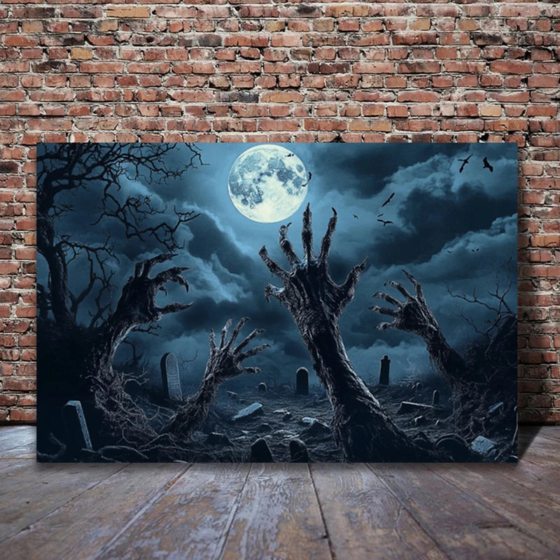 Frameless oil painting, bizarre horror art painting, suitable for living room and dining room wall decoration of home and offi