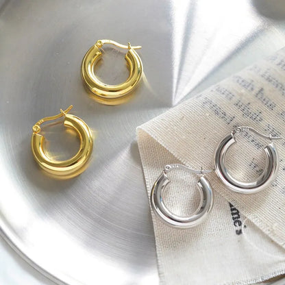 Original 925 Sterling Silver Hoop Earrings For Women Love Heart Round Vintage Earring Jewelry Party Christmas Gift