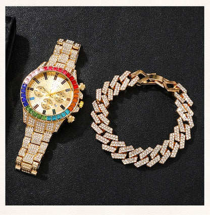 Diamond Women's Watches Gold Watch Ladies Wrist Watches Luxury Brand Rhinestone Women Bracelet Set Watches Female Relogio