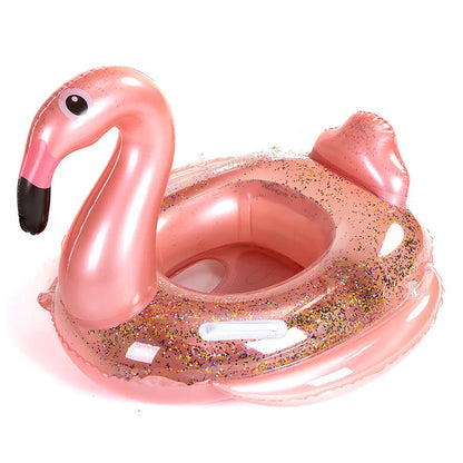 Rooxin Flamingo Swimming Circle Baby Infant Float Pool Swimming Ring With Sunshade Floating Seat Summer Beach Pool Party Toys