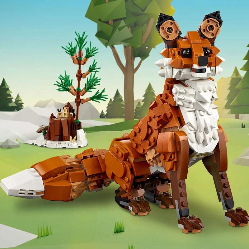 LEGO 31154 Creator 3 in 1 Forest Animals: Red Fox Toy, Transforms to Owl Toy Figure or to Squirrel Toy, Woodland Figures Set