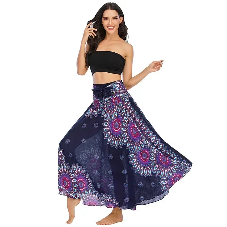 Sexy Summer Long Boho Bottom Women Skirt Vintage Casual Ropa Mujer Faldas Loose Fashion y2k Maxi Skirts Woman Clothing Saia Jupe