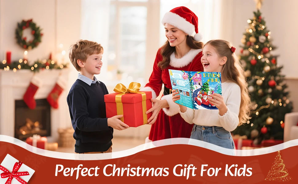 1PCS Stickers Paint Book For Grils Christmas Gift Christmas Tree Snowman Stickers By Number For Outgoing Travel Kids Stationery