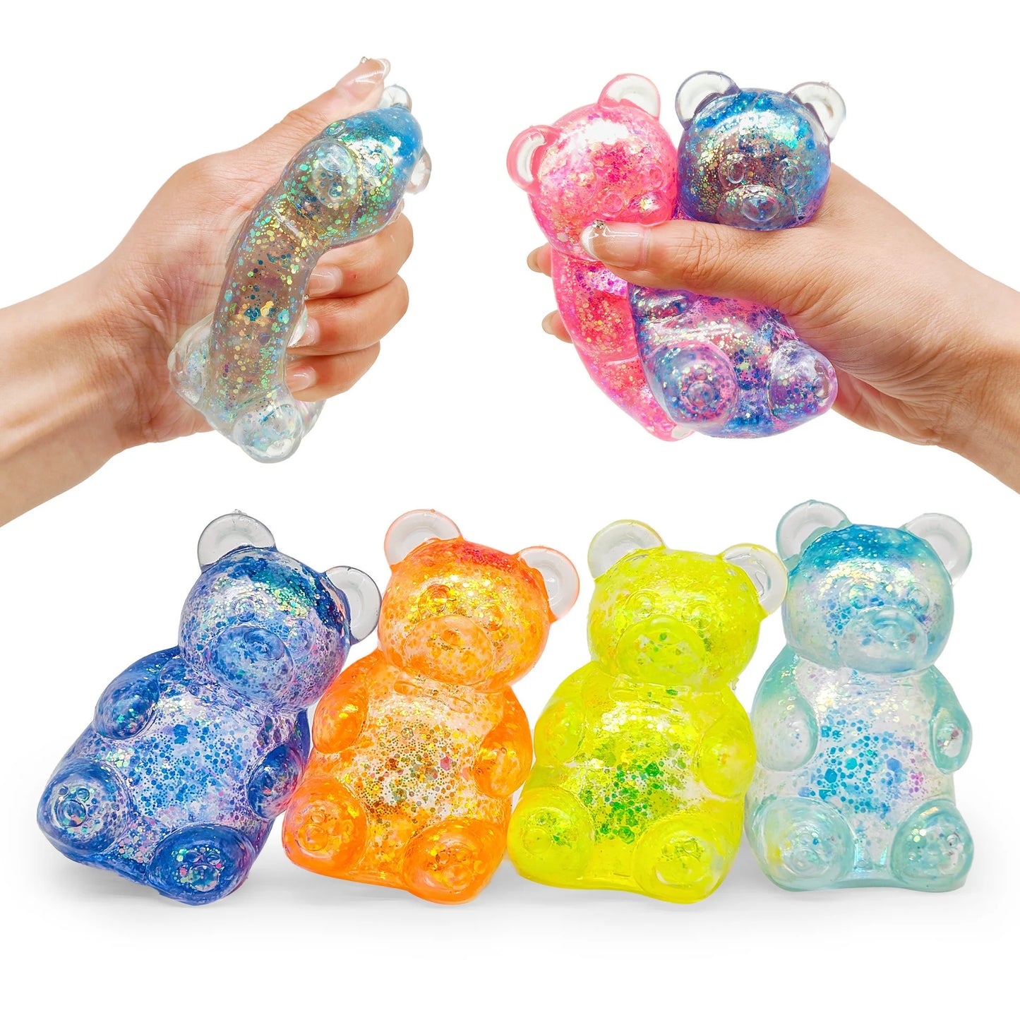Needoh Little Bear Squeeze Stress Relief Cube Pressure-Relief Anxiety Sensory Tool Slow-Rebound Focus Desk Educational Gadget