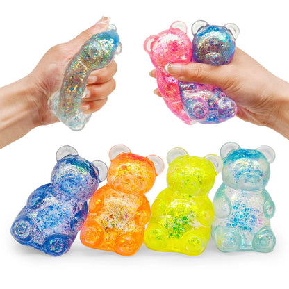 Needoh Little Bear Squeeze Stress Relief Cube Pressure-Relief Anxiety Sensory Tool Slow-Rebound Focus Desk Educational Gadget