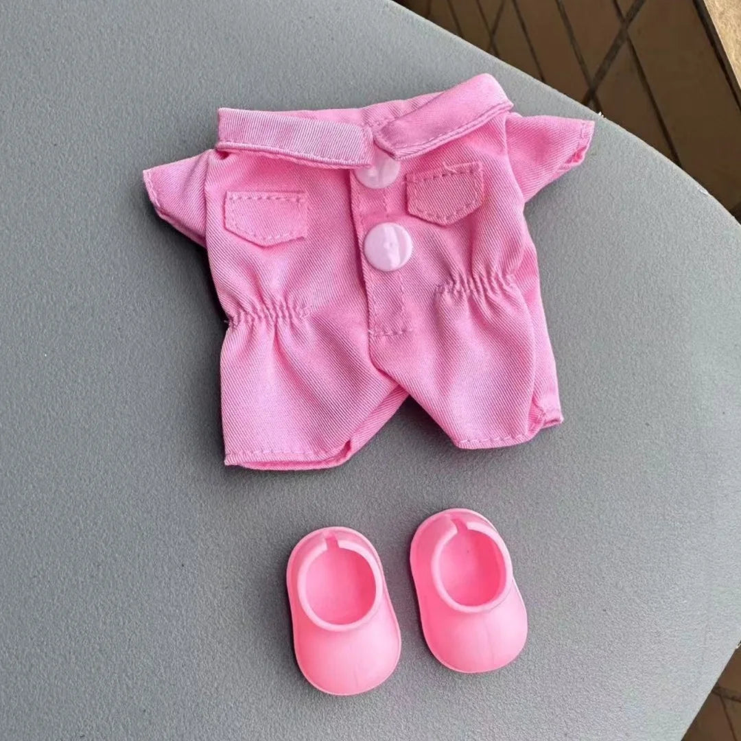 Clothes For Labubu 17cm Outfit Accessories for The Monster Korea Kpop Labubu Idol V1 V2 V3 Commando Jacket Clothing Pendant Mp5