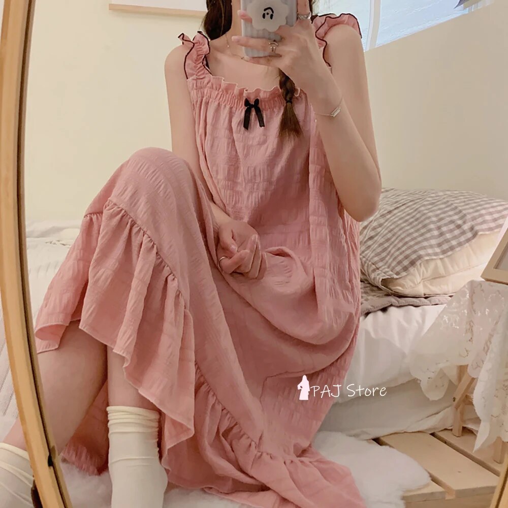 Night Gown for Women Nighty for Ladies Sexy Women Pajamas Large Sizes Dress for Fat Kawail Girl Woven Slip Dress for Summer 6XL