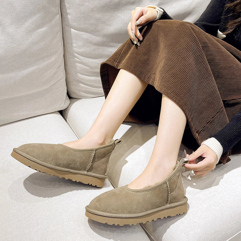 2025 Women Winter Ultra Mini Boot Designer Australian Platform Boots for Leather Warm Ankle Fur Booties Luxury Boots round toe