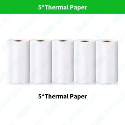 ZWN Portable Bluetooth Mini Printer Mobile Phone Photo Title Note Print Pocket Student Error Label Printer for Children's Gifts