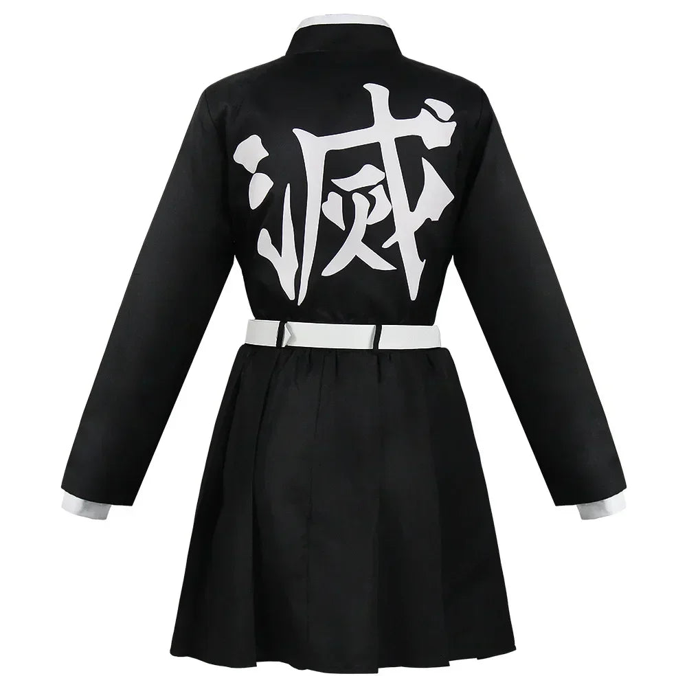 EtherealBe Mitsuri Kanroji cosplay costume with black fabric and white design on the back