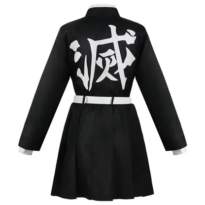 EtherealBe Mitsuri Kanroji cosplay costume with black fabric and white design on the back