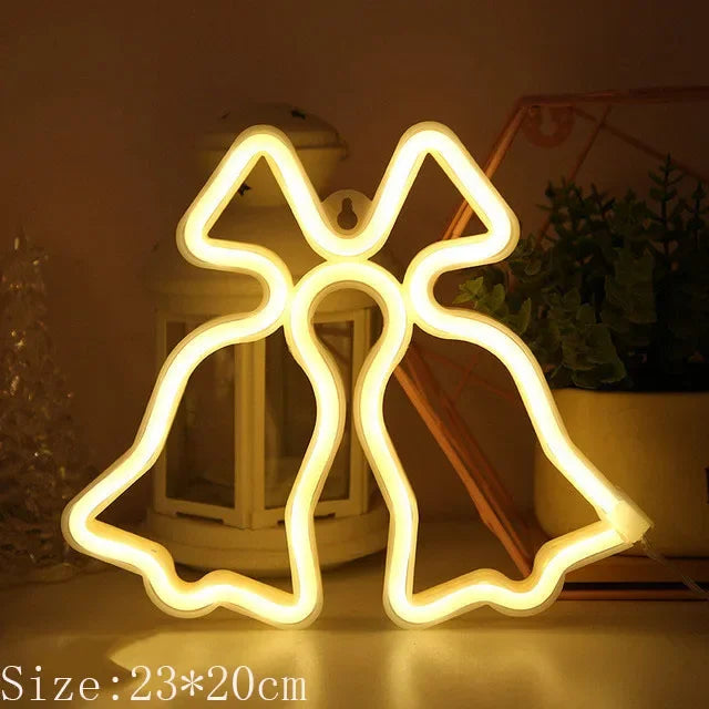 Christmas Gift Box Led Neon Sign Wall Light Santa Claus Coming Bedroom Kids Living Room Bar Party Wedding Decoration Night Lamp