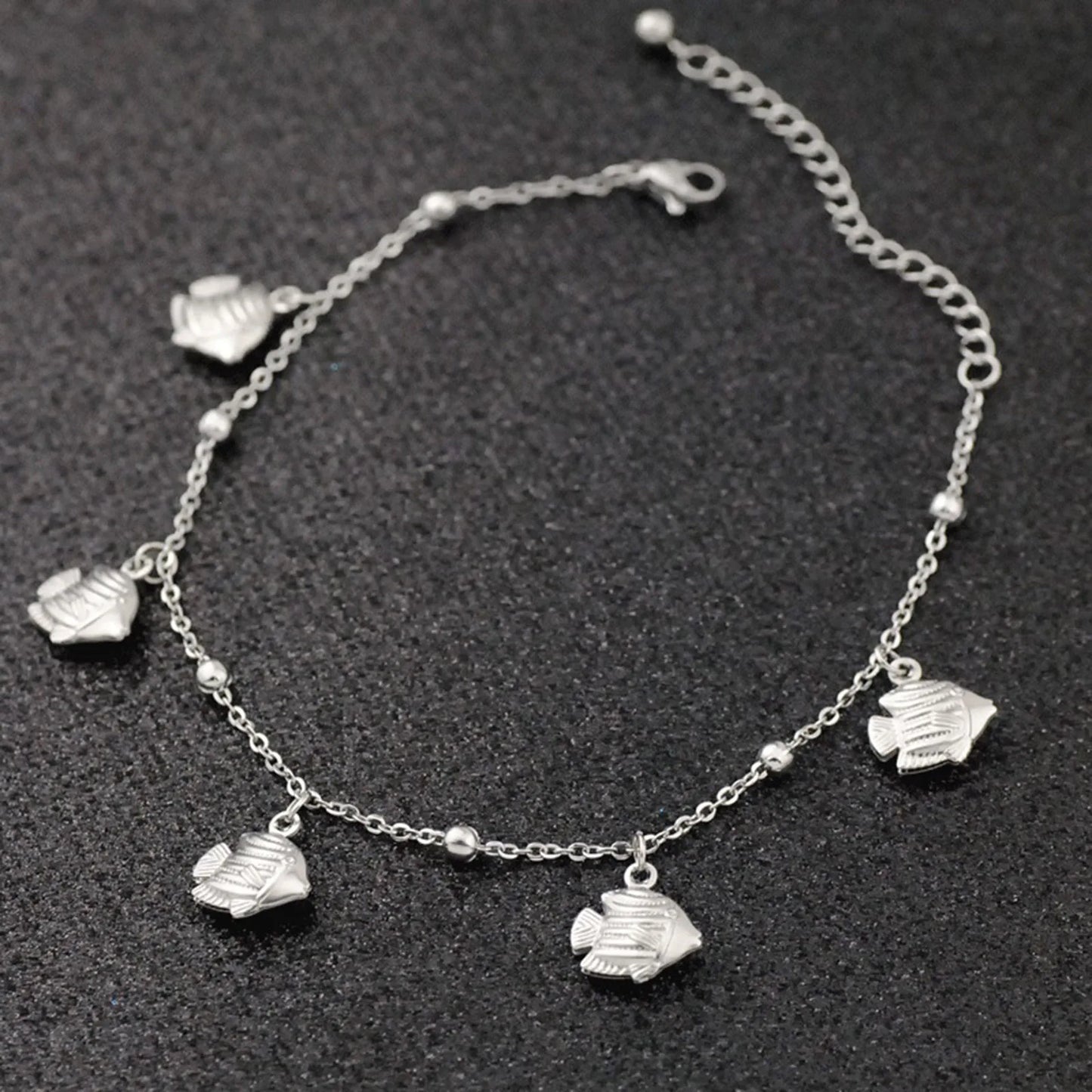 1PC Stainless Steel Shell Star Dolphin Anklet Silver Color Ocean Pendant Chain Anklet Women Summer Beach Barefoot Sandal Jewelry